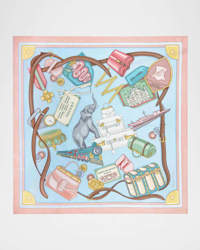 Printed Silk Twill Square Scarf